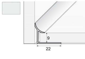 Profil wewnętrzny A96 - 200cm/10mm ALUMINIUM NATUR