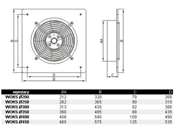 Промышленный вытяжной вентилятор Dospel WOKS 200