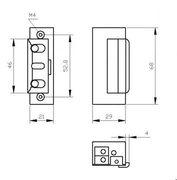 ЭЛЕКТРИЧЕСКИЙ ЗАМОК ЗАМОК ДЛЯ ВОРОТ 12 В AC DC R4-12-10 ELEKTRA SYMMETRIC