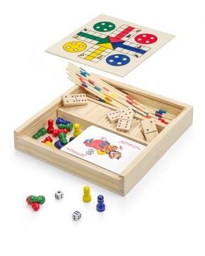 ZESTAW GIER TURYSTYCZNYCH GRY rodzinne chińczyk karty domino ZESTAW 4 gier