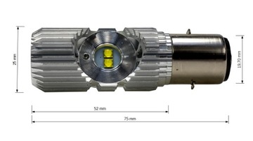 Светодиодная лампа BA20D 35W 12V для скутера Romet Junak Zipp