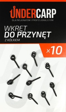 UNDERCARP Wkręt do przynęt z kółkiem 8mm 10sztuk