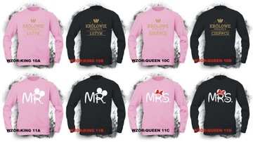 Bluza KING QUEEN bluzy dla zakochanych PAR kpl. XS