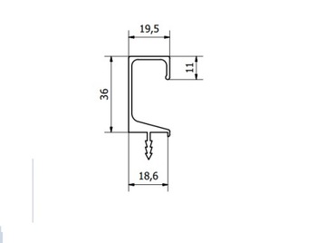 АЛЮМИНИЕВАЯ МЕБЕЛЬНАЯ РУЧКА ALU BAR FE3 1900 мм