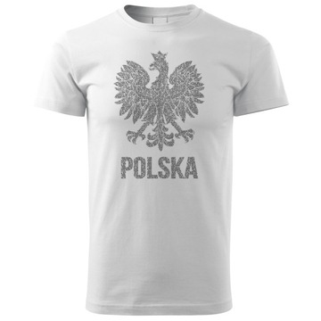 Koszulka męska ORZEŁ Z HYMNEM POLSKI XS - 5XL