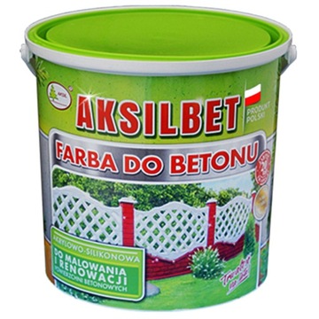 FARBA AKSILBET DO BETONU, OGRODZEŃ BETONOWY , KOLORY 5L