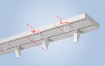 SZYNA SUFITOWA DWUTOROWA PCV 2 BIEG KARNISZ