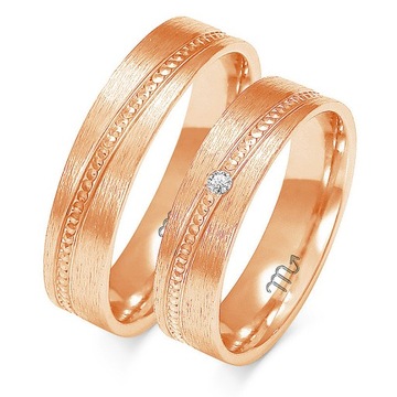 OBRĄCZKI ZŁOTE 14K 5 mm CYRKONIA id A-130
