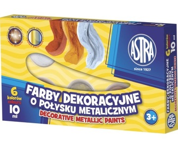 Farby metaliczne ASTRA z połyskiem 6 Kolorów 10ml