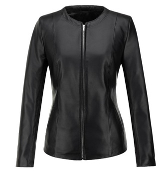 ELEGANCKA KURTKA SKÓRZANA DAMSKA CZARNA L/40