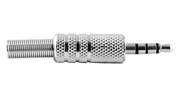 Wtyk JACK 3,5 __ 4-polowy na kabel METAL (3485)