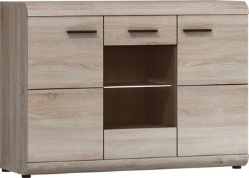 komoda witryna z półkami + LED LARGO 10
