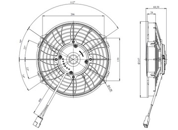 Wentylator 24V Ssący 225mm/9'' TYP SPAL VA07-BP7