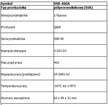 ТВЕРДОТЕЛЬНОЕ РЕЛЕ SSR-40DA