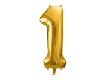 BALON FOLIOWY Cyfra 1 na Hel Roczek 100cm ZŁOTY