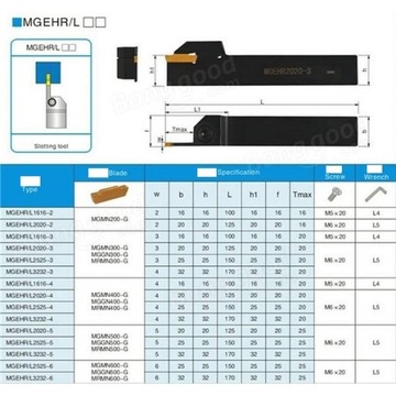 Нож токарный складной MGEHR1616-4 мм MGMN400