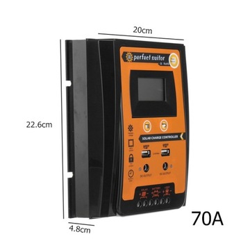 SOLARNY REGULATOR ŁADOWANIA LCD 70A 12V/24V PWM H7