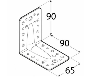 КПЛ1 УГОЛ СТОЛЯРНЫЙ МОНТАЖНЫЙ 90х90х65 10 шт.