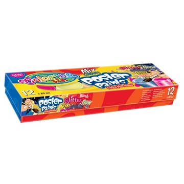 Farby plakatowe 12 kolorów 20 ml. MIX Colorino