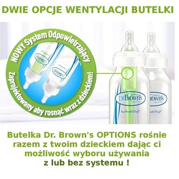 BUTELKA ANTYKOLKOWA SZKLANA SZEROKA DR BROWNS OPTIONS+ 150ML