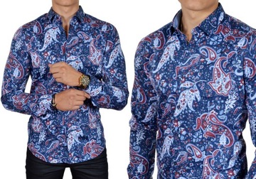 Koszula Męska Elegancka Casual Mondo Paisley NEW