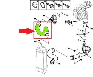 ШЛАНГ ТУРБОИНТЕРКУЛЕРА PEUGEOT 407 2.0 HDi