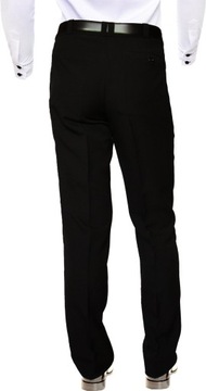 Spodnie męskie czarne eleganckie garniturowe na kant lekko zwężane 100/172
