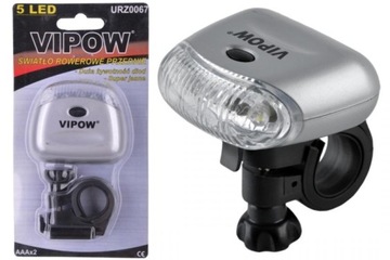 VIPOW ŚWIATŁO ROWEROWE PRZEDNIE 5 LED URZ0067