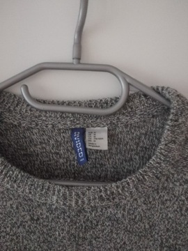 H&M Divided sweter męski szary melanż 38 M