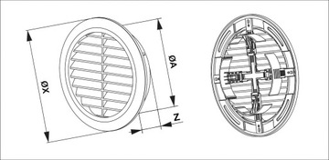 Накладка на круглую решетку AWENTA T 36 fi100-150 черная