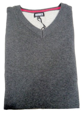 ELEGANCKI SWETER W SZPIC L szary gray