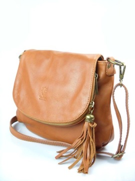 БОЛЬШАЯ ИТАЛЬЯНСКАЯ СУМКА VERA PELLE ВЕРБЛЮЖНОГО цвета С бахромой