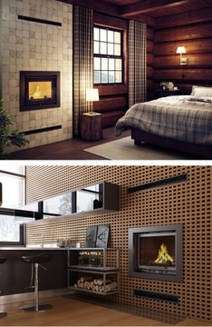 Каминная решетка LUFT SF, плитка 90х600, черный, камин 9х60, подводка металл