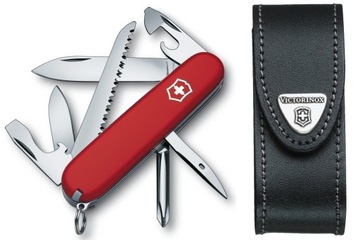 Victorinox 1.4613, Карманный нож Hiker + кожаный чехол 4.0520.3, 91 мм