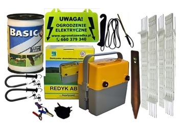 PASTUCH ELEKTRYCZNY ZESTAW NA BYDŁO KONIE + GRATIS