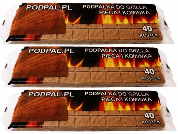 PODPAŁKA DO GRILLA KOMINKA 40 KOSTEK ROZPAŁKA HIT