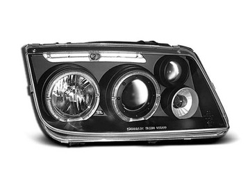 Lampy przód Reflektory VW BORA BLACK LED Angel Eye
