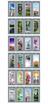 фото обои на дверь, наклейка на дверь, цветы, камни,