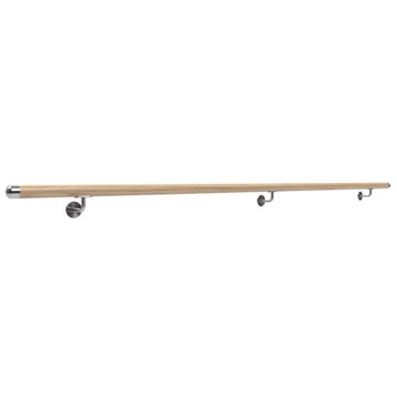 Poręcz ścienna do ściany drewniana fi42 42mm 310cm dąb dębowa lakierowana