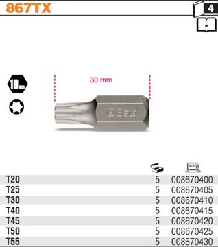 KOŃCÓWKA TORX BETA 867TX/40 T40 ZABIERAK 10MM