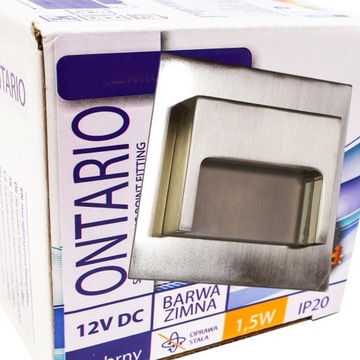 Oprawa schodowa satyna led 1,5W zimna 12V ONTARIO