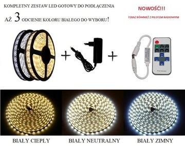 HIT ZESTAW LED BIAŁY CIEPŁY/NEUTRALNY/ZIMNY 1m