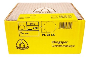 KLINGSPOR Krążek ścierny PL28CK 125mm gr.220 /50x