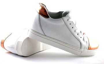 -% BADURA 6338 półbuty sneakersy damskie białe 40