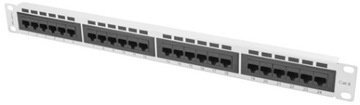 PATCH PANEL 24 port kat 6 UTP szary RACK Patchpanel 19