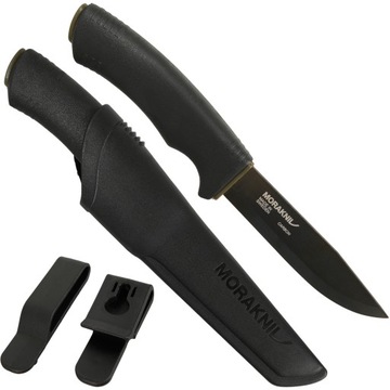 NÓŻ BUSHCRAFTOWY MORAKNIV STAL WĘGLOWA CARBON STEEL GRUBOŚĆ 3.2mm CZARNA