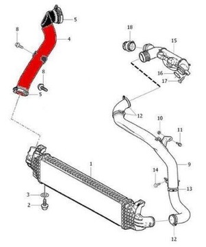 ШЛАНГ ИНТЕРКУЛЕРА VOLVO V50 S40 C30 1.6D