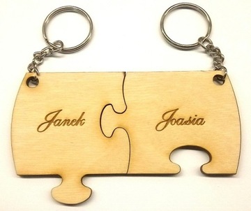 Brelok PUZZLE dla pary 2w1 WALENTYNKI Grawer
