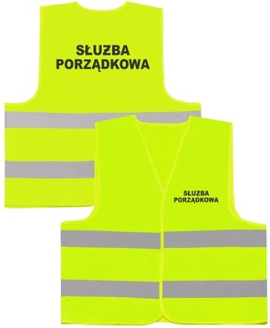 KAMIZELKA ŻÓŁTA FLUO SŁUŻBA PORZĄDKOWA ODBLASK M