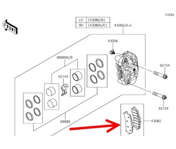 ТОРМОЗНЫЕ КОЛОДКИ Kawasaki 43082-0157 ZX10R 2016-20